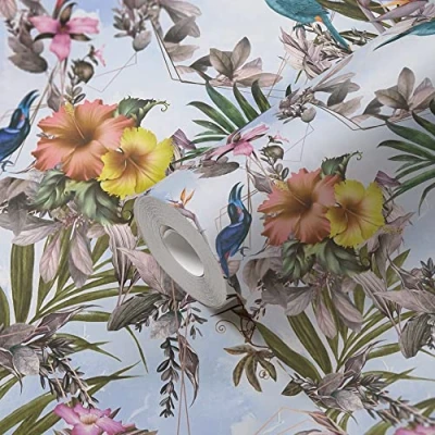 Abbildung von A.S. Création Vliestapete &quot;Dream Flowery&quot;, floral, Vogeltapete Tapete Blumenoptik