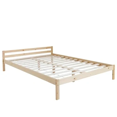 Abbildung von Homestyle4u 640, Holzbett 140x200 mit Lattenrost Doppelbett Bettgestell Kiefer Holz Bett Massivholz Natur
