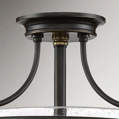 Abbildung von Quoizel QZ Griffin SFS C PNAB Deckenleuchte E27 40W Stahl, klares Glas; palladianische Bronze mit verwitterten Messingakzenten B:42.2cm