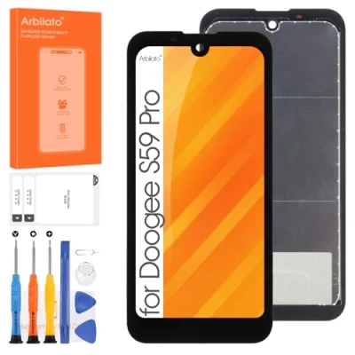 Abbildung von Display für Doogee S59 Pro Bildschirm Ersatz LCD Digitalisierer Touchscreen Glas Sensor Montage Reparaturkits (Schwarz)