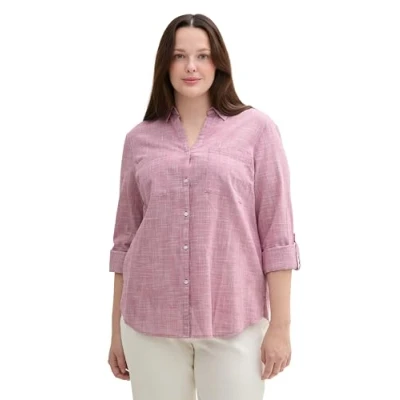 Abbildung von TOM Tailor Hemdbluse, Damen, Größe: 54, Pink velvet