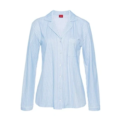 Abbildung von s.Oliver Langarm Hemdbluse, Damen, Größe: 32/34, Hellblau/weiß gestreift