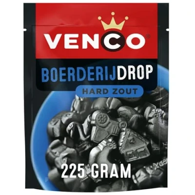Abbildung von Venco Boerderijdrop Zoute Drop aus Holland 225g I Salzige Harte Lakritz den Niederlanden Salzlakritze