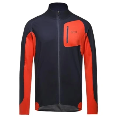 Abbildung von GORE WEAR Herren R3 Partial Windstopper Shirt, Orbit Blue/Fireball, S EU