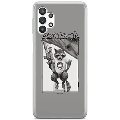 Abbildung von ERT GROUP Handyhülle für Samsung A32 5G Original und offiziell Lizenziertes Marvel Muster Rocket 004 optimal an die Form des Handy angepasst, hülle aus TPU