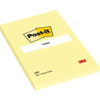 Abbildung von Post it 659 Haftnotizen 6 Blöcke à 100 Blatt, gelb (102 x 152 mm)