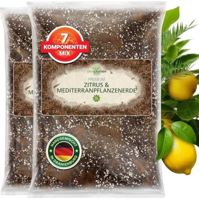 Abbildung von ORAGARDEN Zitruserde und Mediterranpflanzenerde für Zimmerpflanzen Garten 6L Terrarien Substrat Pflanzen, Palmen, Blumen, Grünpflanzen 7 Komponenten Zitrus Erde