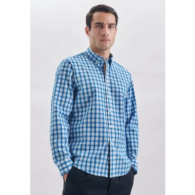 Abbildung von seidensticker Businesshemd &quot;Schwarze Rose&quot;, Regular Langarm Button Down Kragen Karo
