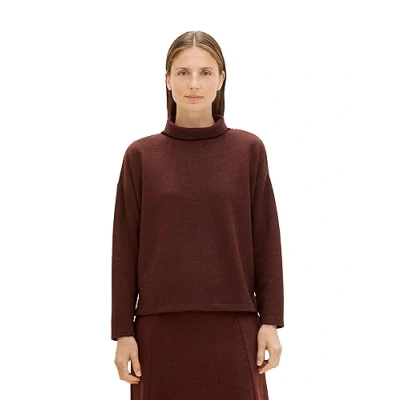 Abbildung von TOM Tailor MIT Rollkragen Strickpullover, Damen, Größe: XXL, Raisin melange