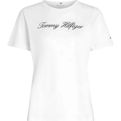 Abbildung von Tommy Hilfiger Script Regular Tshirt print, Damen, Größe: XXS, Ecru