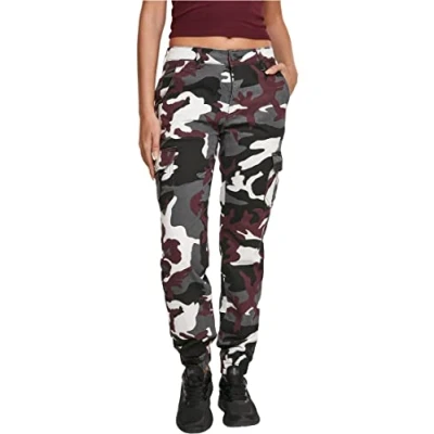 Abbildung von Urban Classics Ladies HIGH Waist CAMO Cargo Pants Stoffhose, Damen, Größe: 29, Wine