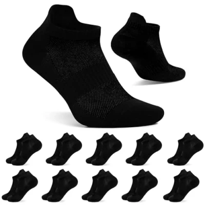 Abbildung von FALARY Socken Herren 43 46 Sneaker Sportsocken 10 Paar Kurze Damen Baumwolle Atmungsaktive Laufsocken Unisex Schwarz（Neu ）