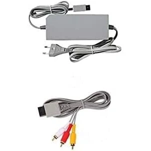 Abbildung von WICAREYO Netzteil Adapter Ladegerät EU Stecker mit Audio Video AV RCA Composite Kabel für Wii Konsolensystem