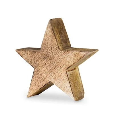 Abbildung von Levandeo® Dekoobjekt, Stern Holzstern Mango 10cm Mangoholz Braun Natur Deko Tischdeko