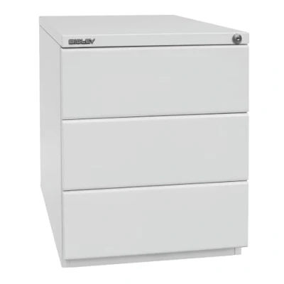 Abbildung von BISLEY Rollcontainer OBA mit 25 mm Top, 3 Universalschubladen, Metall, 645 Lichtgrau, 56.5 x 42 51.9 cm