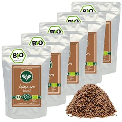 Abbildung von Azafran BIO Leinsamen braun ganz Leinsaat Leinsamenkörner (auch Flachssaat) 5kg