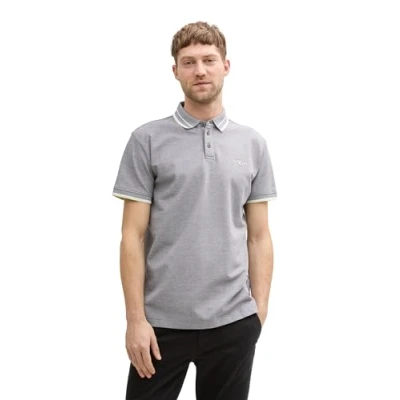 Abbildung von TOM Tailor MIT Stretch Poloshirt, Herren, Größe: XXL, Tarmac grey white two tone
