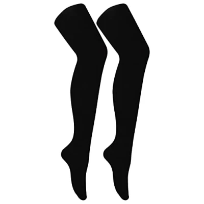 Abbildung von Sock Snob Strumpfhose Viskose Bambus 2er Pack Strumpfhosen Schwarz Blickdicht (L, Schwarz)