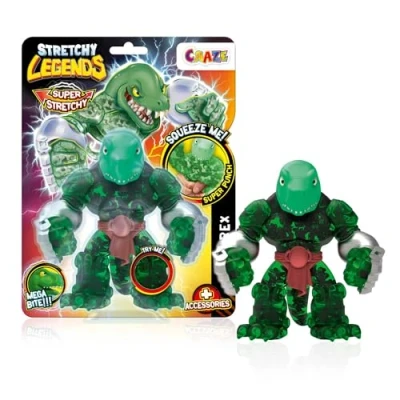 Abbildung von STRETCHY LEGENDS Megarex Elastische Actionfiguren für Kinder, Dehnbare Superhelden Figuren zu Sammeln mit Schleimfüllung