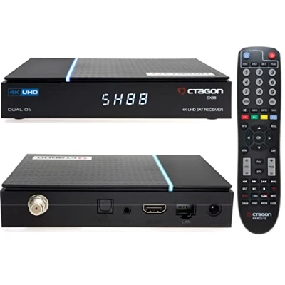 Abbildung von OCTAGON SX88 V2 (Version 2) 4K UHD S2+IP 1xDVB S2 E2 Linux Smart TV Sat Receiver, Multiboot SW: Define OS + Linux, H.265, to IP, Kartenleser, Multiroom, YouTube, Mediathek, Web Radio, HD HDMI