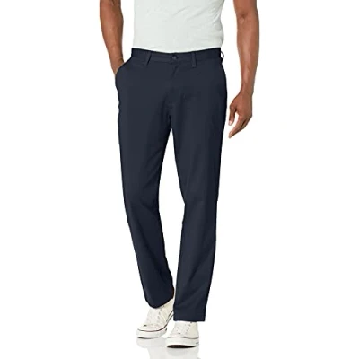 Abbildung von Nautica Herren Klassische Passform, Flache Vorderseite, Stretch, solide Chino Deck Lässige Business Hose, Marineblau (True Navy), 34 W/32 L