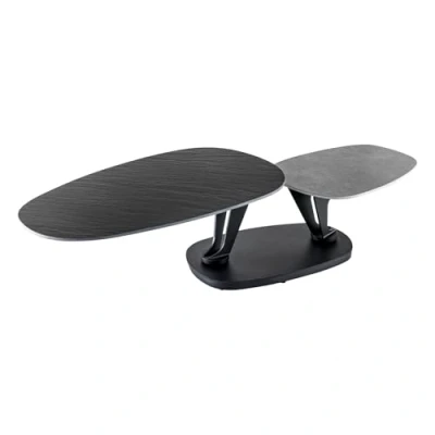Abbildung von riess ambiente Couchtisch MOVEMENT schwarz / grau (Einzelartikel, 1 St), Wohnzimmer · Keramik Beton Design Metall drehbar Modern