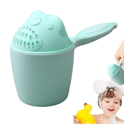 Abbildung von Teksome Spülbecher für Kinder, kreativer Wasserfall Spülbecher, Baby Haarwaschbecher mit Griff, wiederverwendbar, niedlicher Tierbecher Babys, Kleinkinder, Kinder
