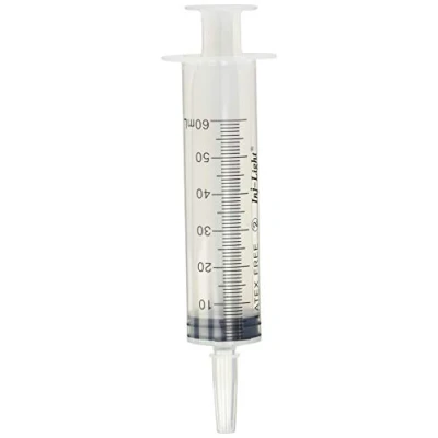 Abbildung von GIMA Rays INJ/LIGHT Injektionsspritzen ohne Nadel, Katheterkonus, steril, Einweg, latexfrei, Volumen 60 ml, Packung mit 20 Stück