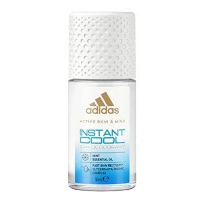 Abbildung von adidas Instant Cool Deo Roll On für sie, mit Minzöl und 24 Stunden Frische hautfreundlicher Formel, 50 ml