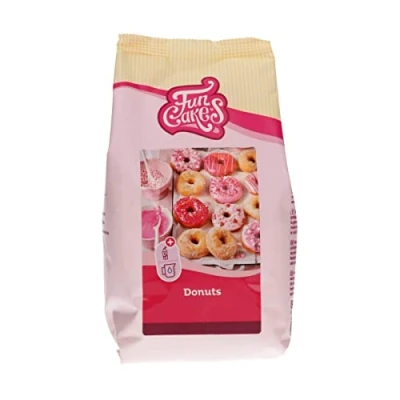 Abbildung von FunCakes Mix für Donuts, Backen Sie ganz einfach Ihre eigenen Donuts zu Hause in der Friteuse oder im Ofen, Halal. 500 g.