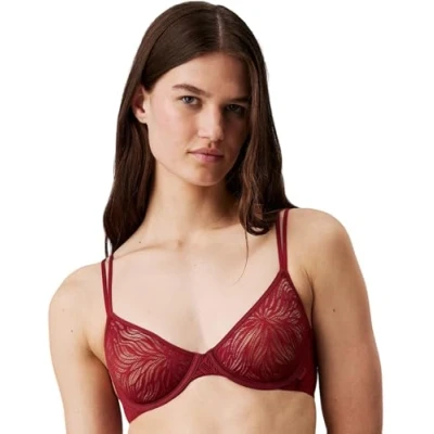 Abbildung von Calvin Klein Unlined Demi Halbschale Damen, Rot (Syrah), 0E34