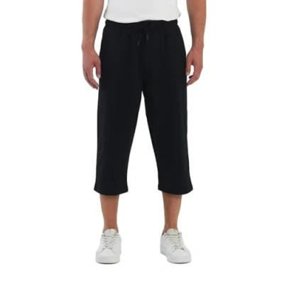 Abbildung von COMEOR Sporthose Herren Kurz 3/4 Capri Hose Kurze Hosen Männer Laufshorts Baumwolle Shorts (Schwarz S)