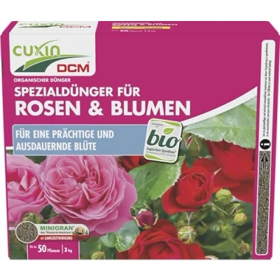 Abbildung von CUXIN DCM Spezialdünger für Rosen &amp; Blumen Mit MINIGRAN® TECHNOLOGY Rosendünger Bio organischer Dünger 3 kg