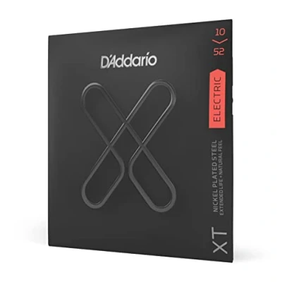 Abbildung von D&#039;Addario E Gitarren Saiten Gitarrensaiten Gitarre Premium beschichtete, langlebige für XTE1052 vernickelter Stahl Light Top/heavy Bottom (10 52)