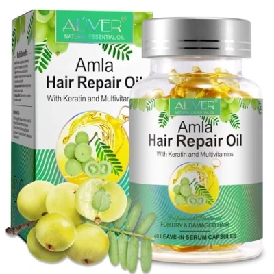 Abbildung von ALIVER Haaröl Amlaöl mit Keratin Haarwachstum gegen Haarausfall in Kapseln Bio Vegan, 1 tlg.