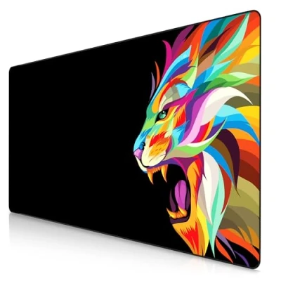 Abbildung von Titanwolf XXXL Übergröße Mauspad 1200x600mm, Gaming Mousepad Groß,120x60 cm Tischunterlage Large Size, verbessert Präzision und Geschwindigkeit XXXL, für Logitech Maus Tastatur, Color Lion 2