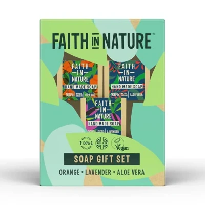 Abbildung von Faith In Nature Natural Handmade Soap Gift Set, Vegan &amp; Cruelty Free, No SLS or Parabens, 3 x 100g