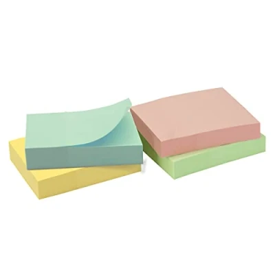 Abbildung von WAYTEX 400 Haftnotizen, selbstklebend, Pastellfarben, 4 Blöcke à 100 Blatt, 3,75 x 5 cm, vertikal, Stück