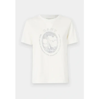 Abbildung von GANT Graphic Tshirt print, Damen, Größe: Large, Eggshell