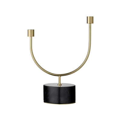 Abbildung von AYTM Kerzenhalter Grasil, gold/schwarz, Breite 25 cm, Marmor
