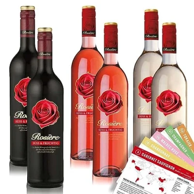 Abbildung von Rosiere süß &amp; fruchtig Probierpaket, gemischtes Weinpaket + VINOX Winecards (6x0,75l)