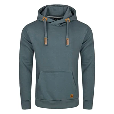 Abbildung von riverso Hoodie Herren Regular Fit RIVNiklas Kapuzenpullover Pullover Cross Over Kragen Blau L, Größe:L, Farbe:Turbid Blue