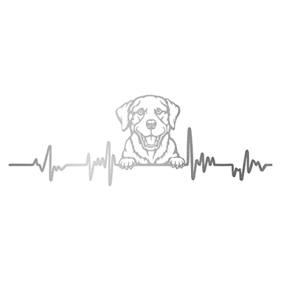 Abbildung von Aufkleber Herzschlag Tiere Breite 27cm Lifeline Heartbeat Deko Sticker Selbstklebend für Auto Kühlschrank Laptop Autoaufkleber K150 (Silber, 18 Labrador)