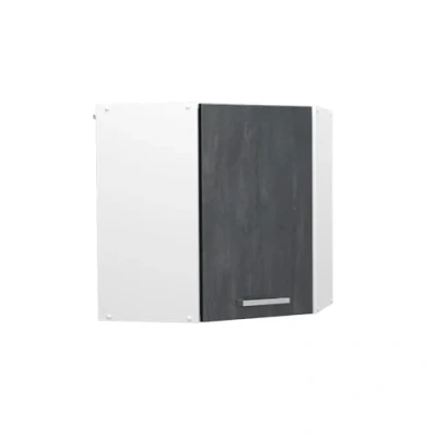 Abbildung von Vicco Eckhängeschrank R Line, Küchen Eckschrank, Schwarz Beton, 57 cm
