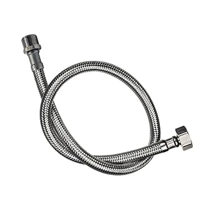 Abbildung von DOJA Industrial Flexschlauch PACK 2 IG 3/8&quot; M10 x 100 35 CM Länge Edelstahl Panzerschlauch fuer Wasserhahn, Waschbecken, Hahn Flex Schlauch Armatur Anschlussschlauch/Verlaengerung