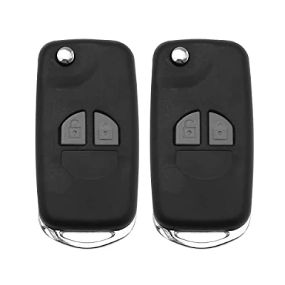 Abbildung von VGOL Klappschlüsselgehäuse mit 2 Tasten, Kompatibel Vitara Swift Ignis SX4 Liana Alto, Ersatz Auto Fernbedienung, Gehäuse Ungeschnittener Klinge
