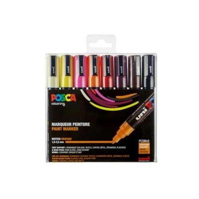 Abbildung von Uni Ball Fasermaler Posca PC 5M 1,8 2,5mm warme Farben VE=8 Stück