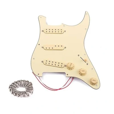 Abbildung von Alnicov E Gitarre SSS Tonabnehmer Set vorverkabelt, 3 lagiges Instrumentenzubehör Single Coil