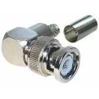 Abbildung von BNC Stecker Crimp Version, rechtwinklig für Kabel RG 58 U Durchmesser 5,0 mm 50 Ohm System