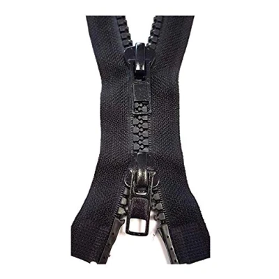Abbildung von DK Collection Reißverschluss 2 Wege teilbar Vislon Kunststoff Krampe 8mm robust Extra stark schwarz 85cm